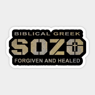 Biblical Greek, Healed and Forgiven, Sozo Sticker